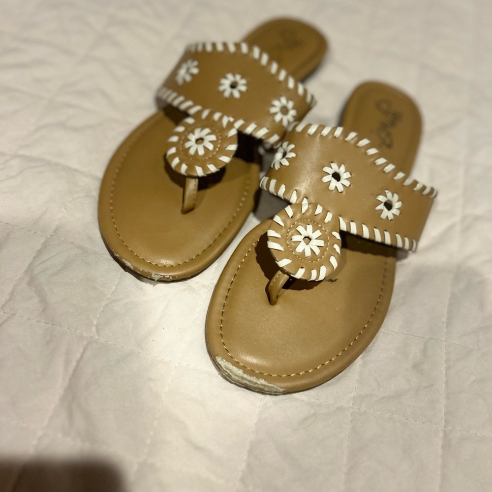 Tan Floral Sandals